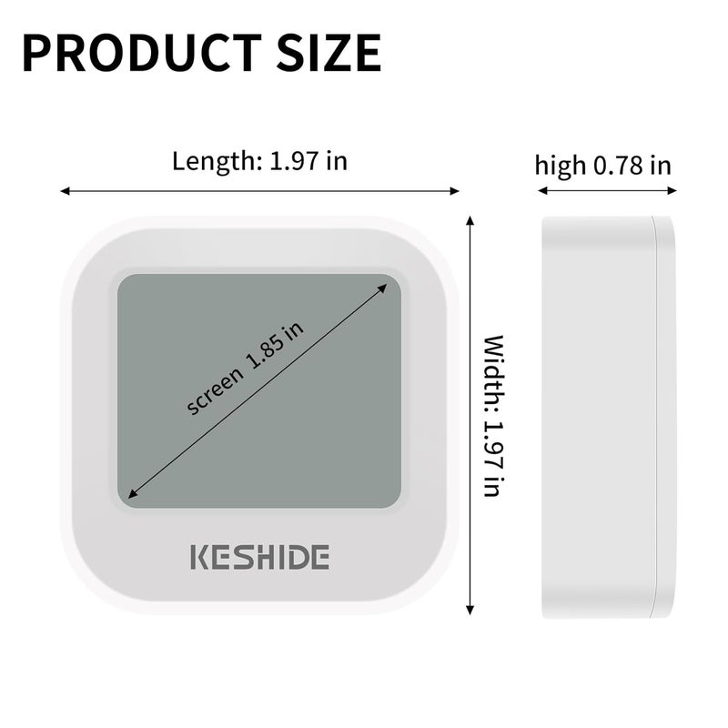 KESHIDE Digital Hygrometer Thermometer for Room Temperature Humidity Meter Indoor Thermometer Accuracy Calibration LCD Temperature Sensor, Bedroom, Baby Room, Office, Greenhouse, Cellar - Image 2